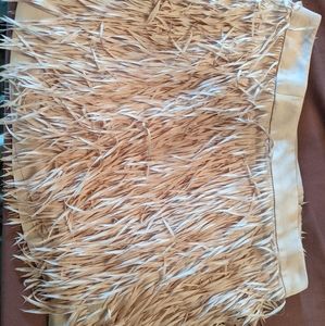 Pink feather-look skirt